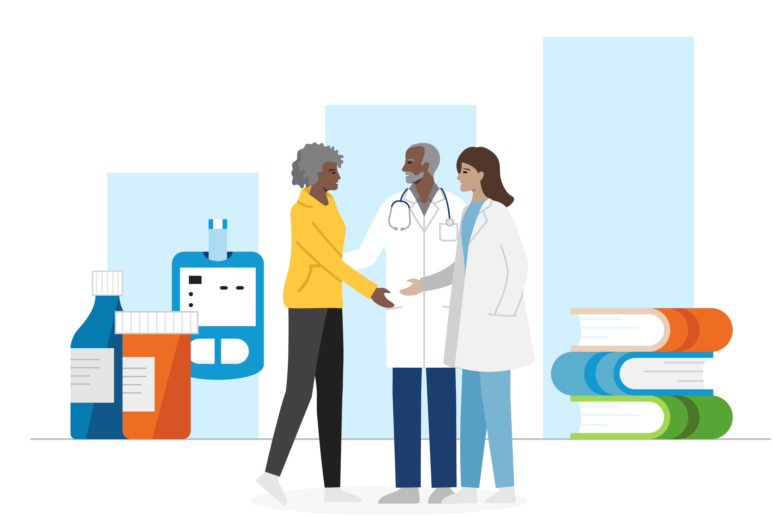 Patient talking with their care team (PNG)