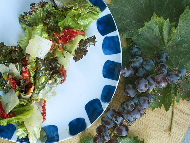 Red grape vinaigrette salad