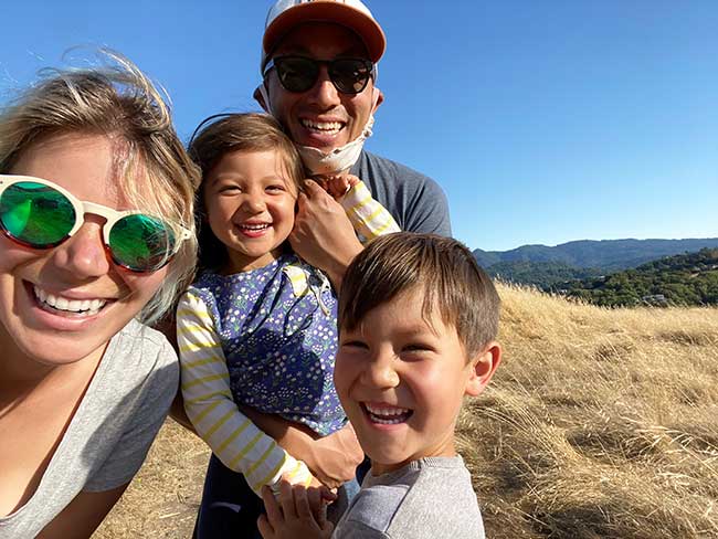 Adrian Cheong with his wife, Helen, and their children, Ivy and Oliver