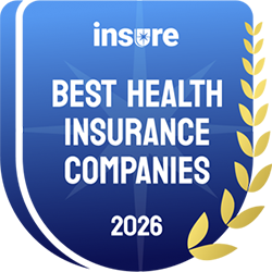 Insignia de Insure.com de las mejores compañías de seguro médico de 2026