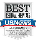 Distintivo de U.S. News & World Report para los mejores hospitales a nivel regional