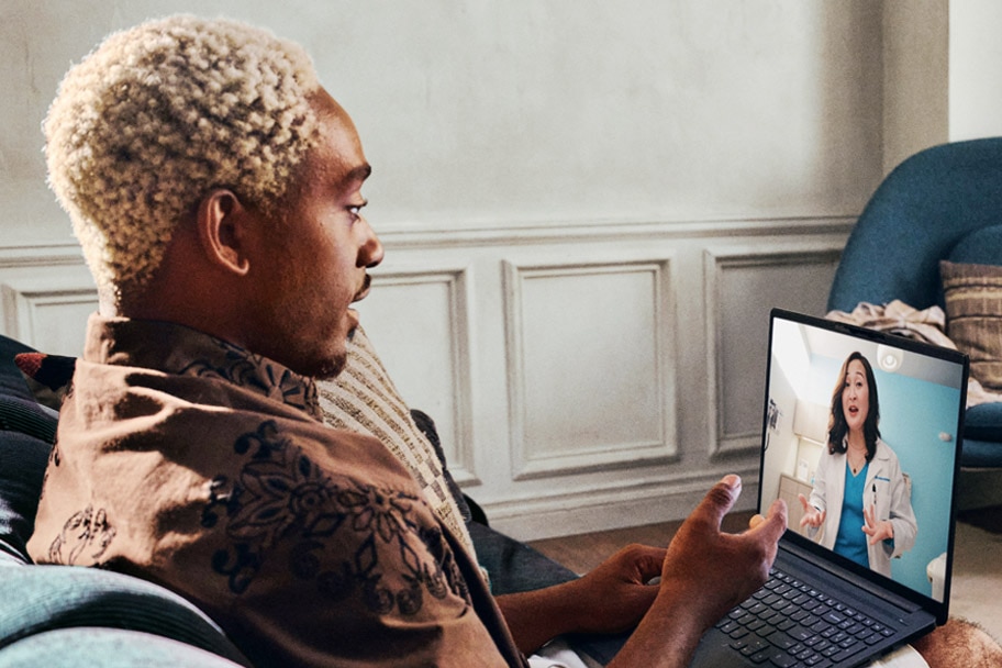 Member in a virtual appointment with their provider