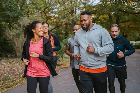 Group of people running