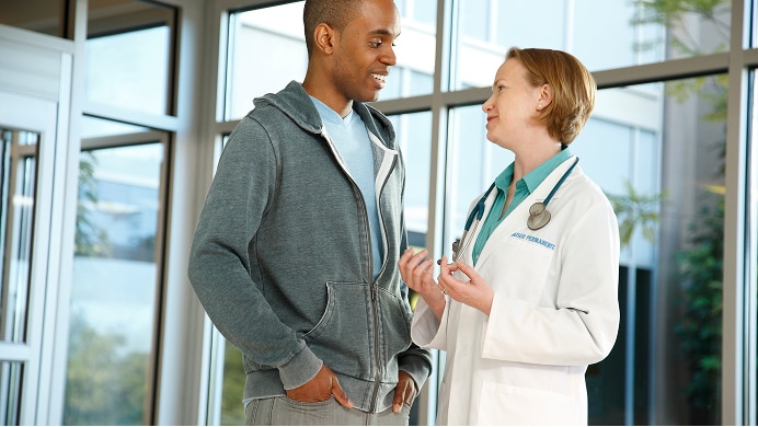 Doctor talking to a patient