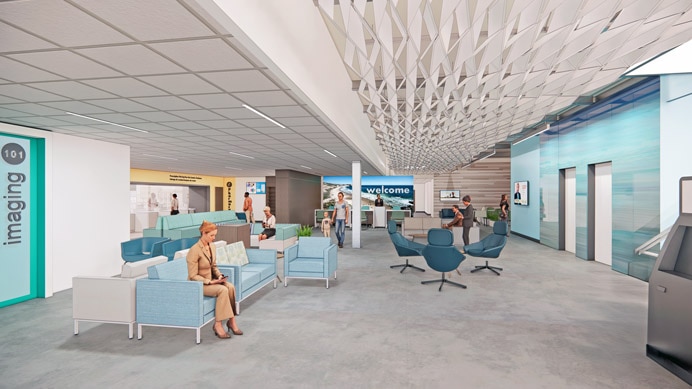 Inside of Kaiser Permanente building