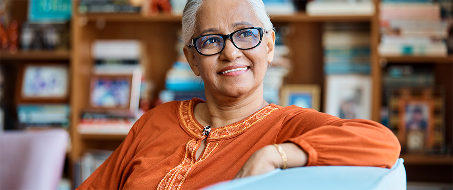 Person relaxing on a couch