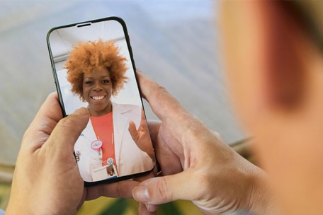 Person having a video visit with their doctor