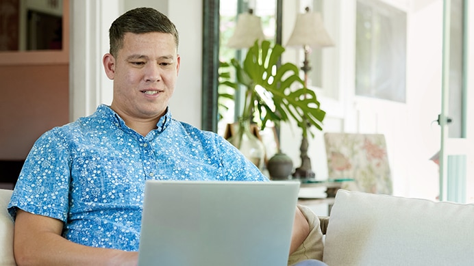 Person using a laptop