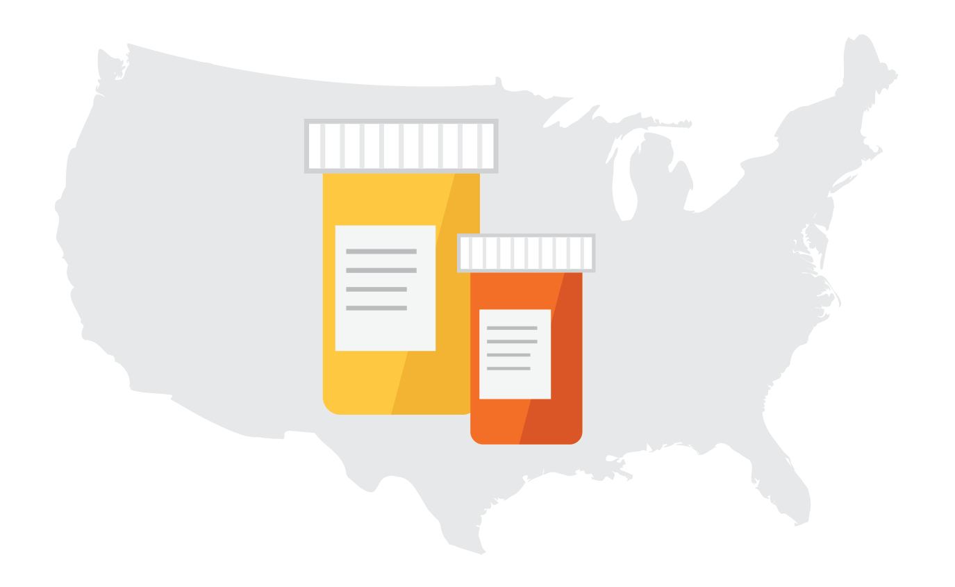 Ilustración de frascos de medicamento