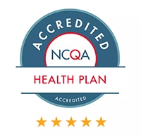 Insignia para el plan de salud acreditado por el Comité Nacional para Aseguramiento de Calidad (National Committee for Quality Assurance, NCQA) con 5 estrellas