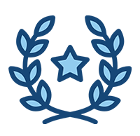 Ícono de hoja de laurel rodeando una estrella