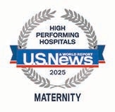 Insignia para hospitales de maternidad de alto rendimiento según U.S. News & World Report en 2025