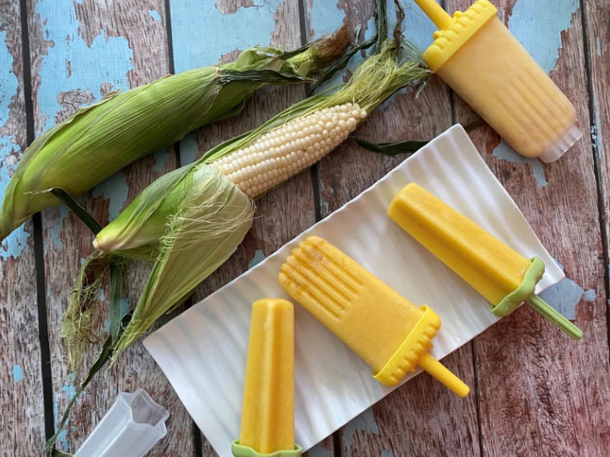 Sweet corn ice pops
