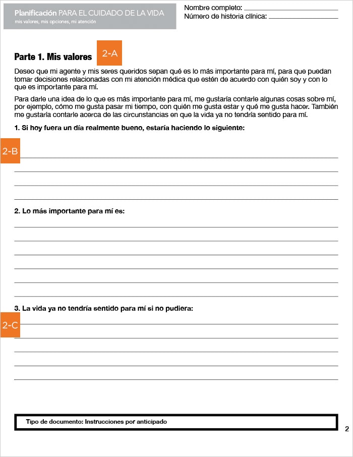 Guía página a página para Instrucciones Médicas por Anticipado - Oregon - page02