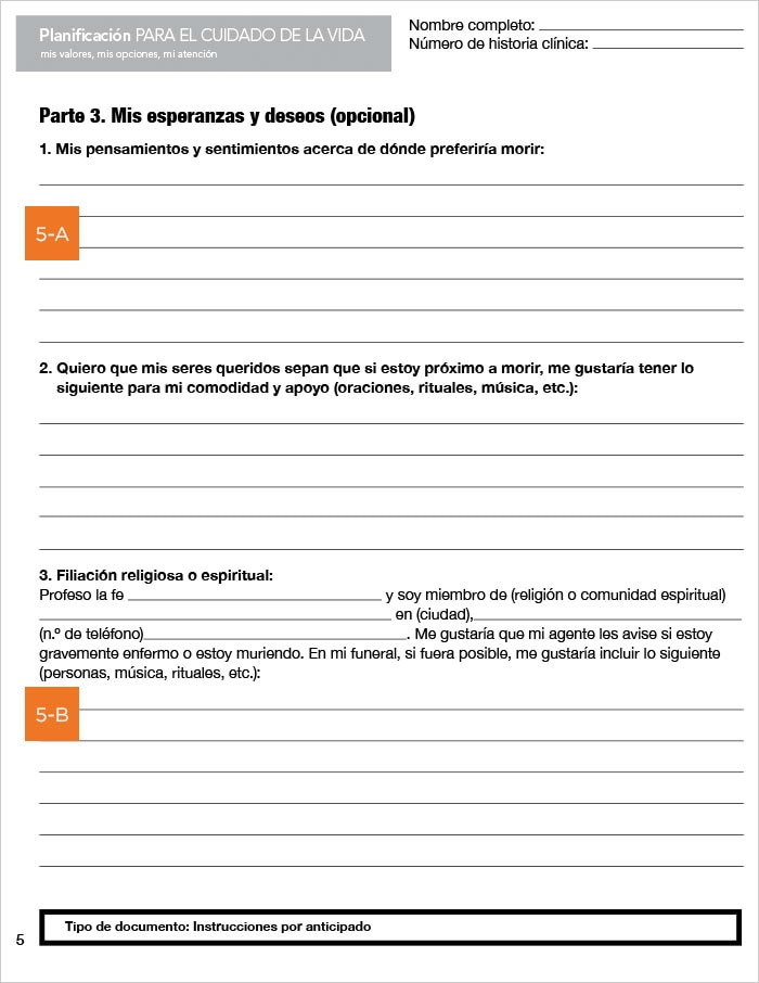 Guía página a página para Instrucciones Médicas por Anticipado - Oregon - page05