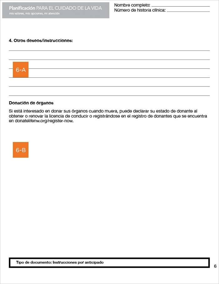 Guía página a página para Instrucciones Médicas por Anticipado - Oregon - page06