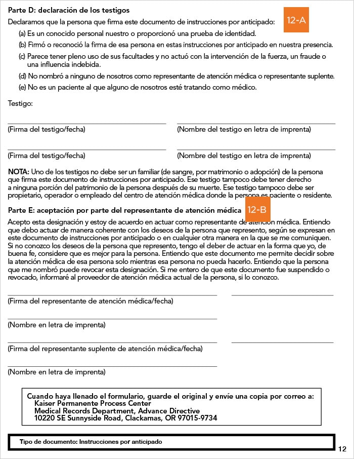 Guía página a página para Instrucciones Médicas por Anticipado - Oregon - page12