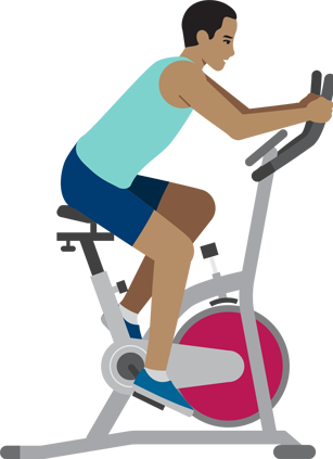 Person on an exercise bike