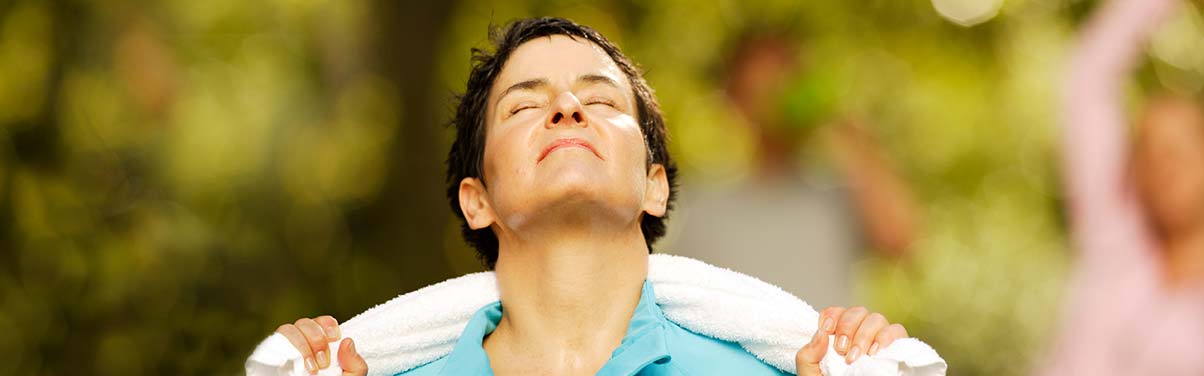 Person exercising outside