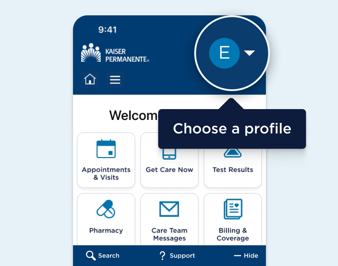 Switch between accounts