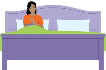 Persona descansando en la cama