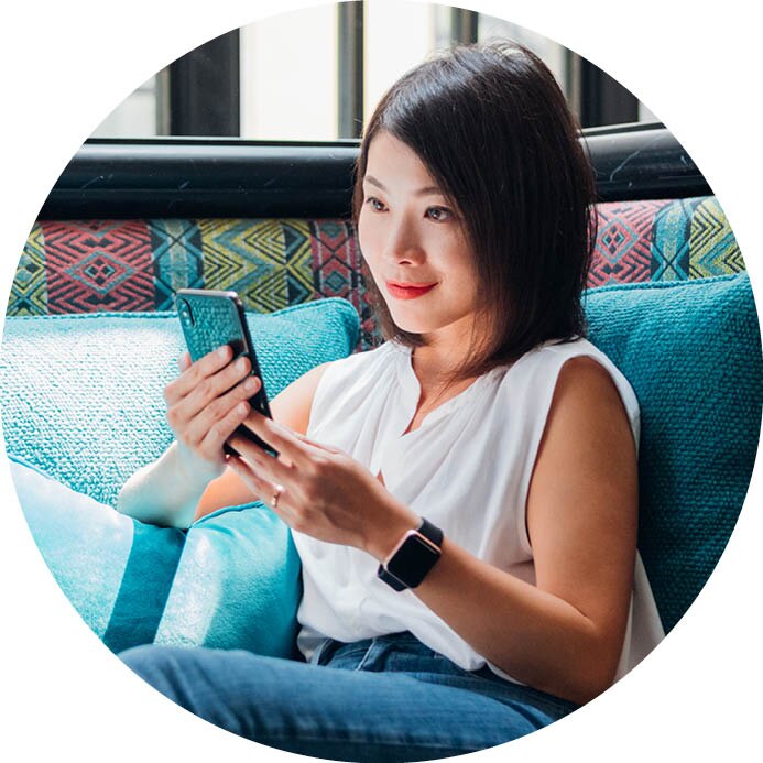 Person looking at phone