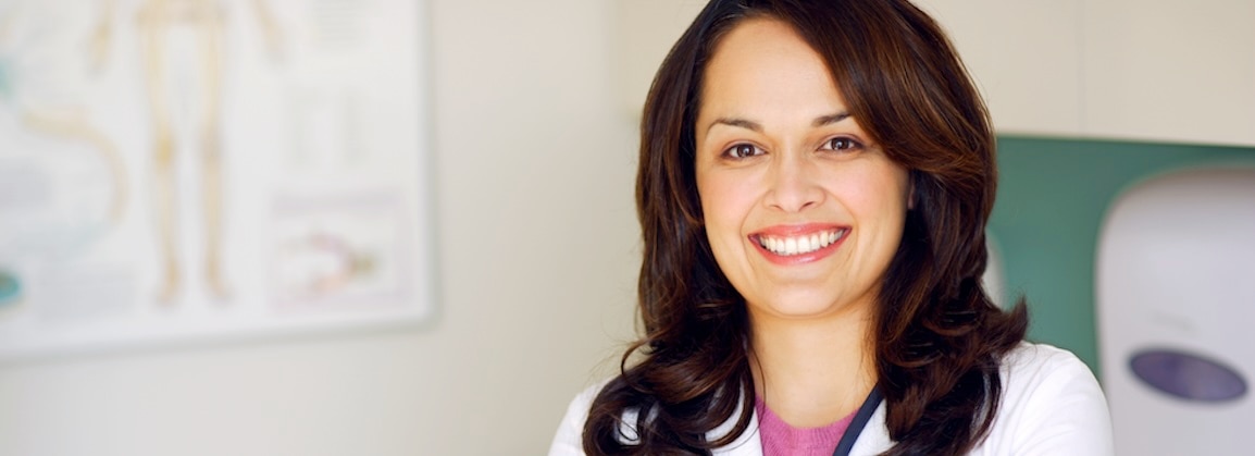 smiling female physicians