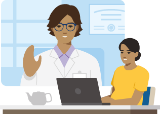 Persona embarazada usando una computadora portátil para una videoconsulta con su médico