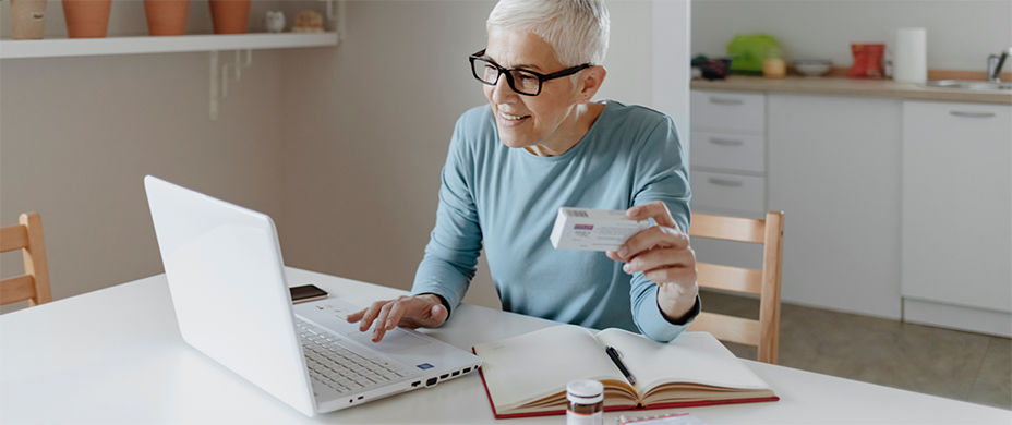 person looking up a medication online