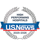 U.S. News & World Report High Performing Hospitals badge 
