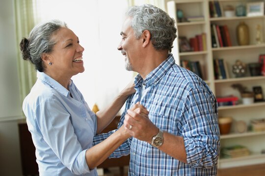 Older couple laughing